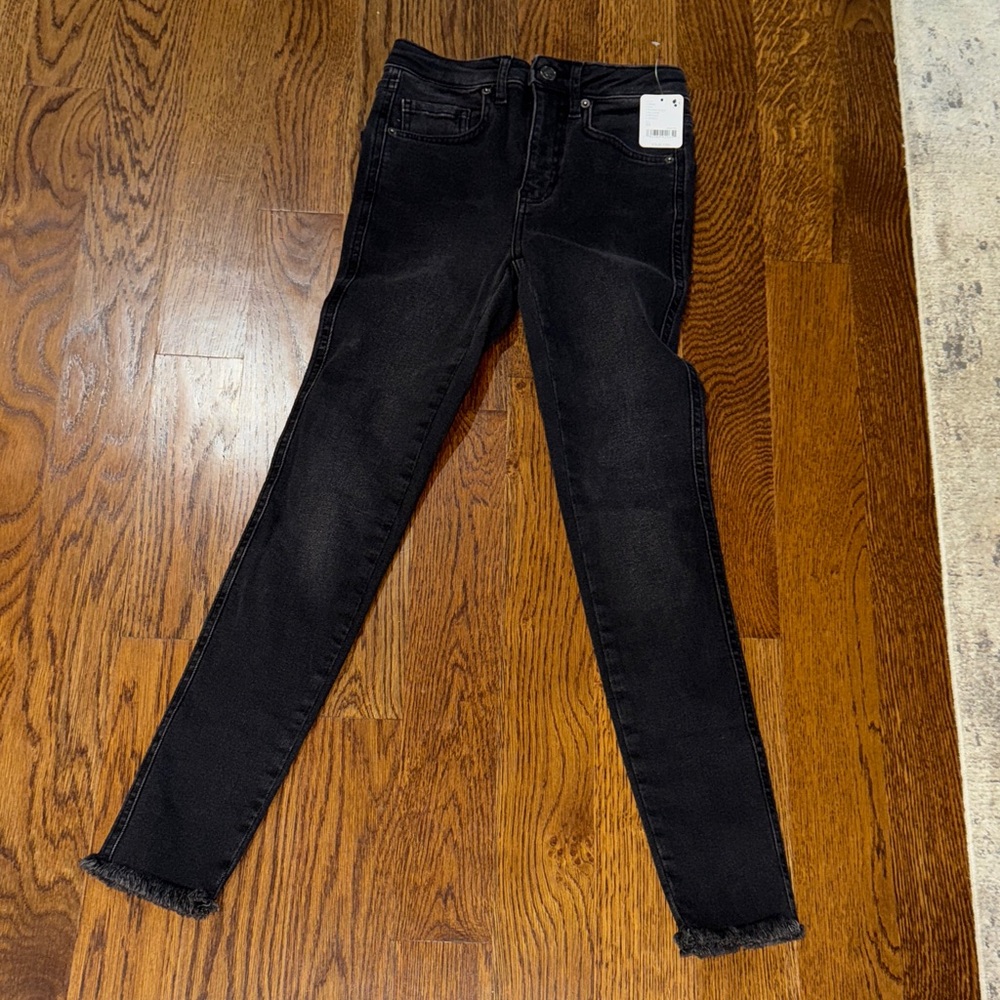 Free People Dark Charcoal Skinny Jeans